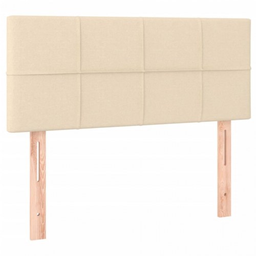 Kontinentalseng med madras 90x190 cm - stof, cremefarvet