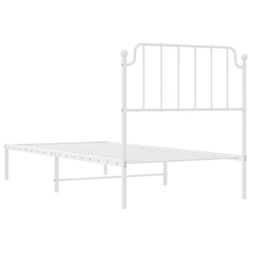 Sengeramme med sengegavl 90x200 cm metal hvid