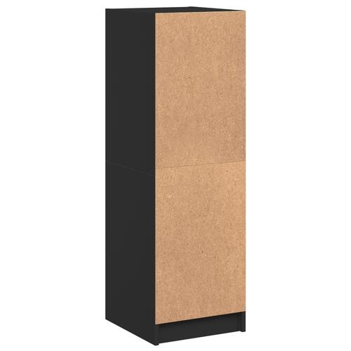 Skab med glaslåger 35x37x109 cm sort
