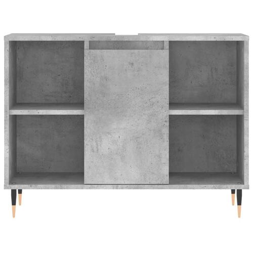 Badeværelsesskab 80x33x60 cm konstrueret træ betongrå