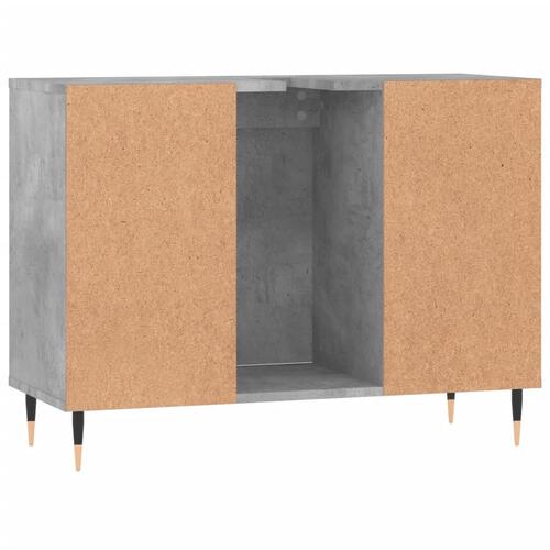 Badeværelsesskab 80x33x60 cm konstrueret træ betongrå