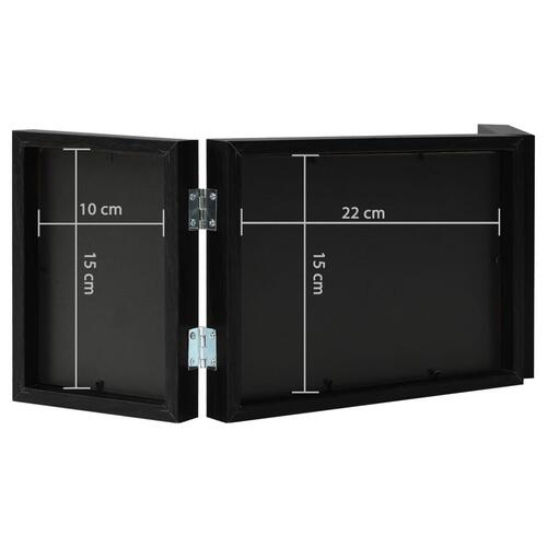 Folderamme til 3 billeder 22x15 cm + 2x(10x15 cm) sort