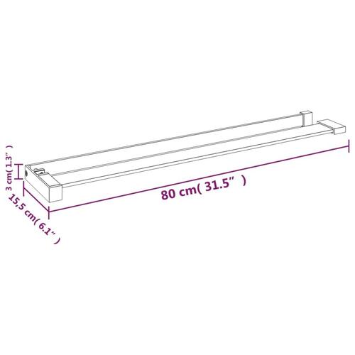 Brusehylde til brusevæg 80 cm aluminium krom
