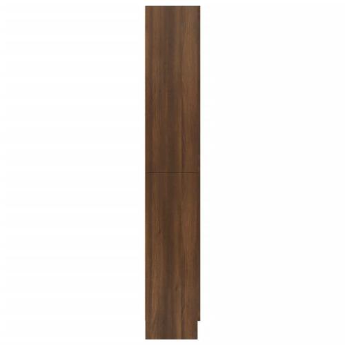 Vitrineskab 82,5x30,5x185,5cm konstrueret træ brun egetræsfarve
