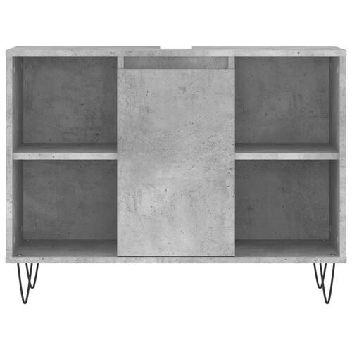 Badeværelsesskab 80x33x60 cm konstrueret træ betongrå