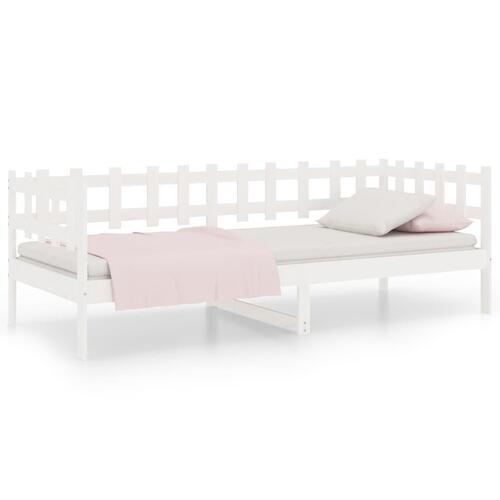 Daybed 80x200 cm massivt fyrretræ hvid