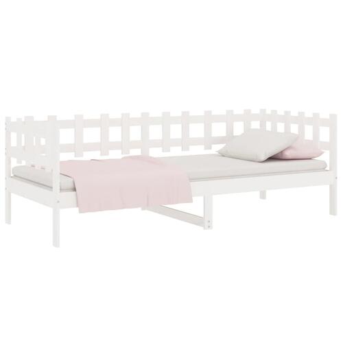 Daybed 80x200 cm massivt fyrretræ hvid