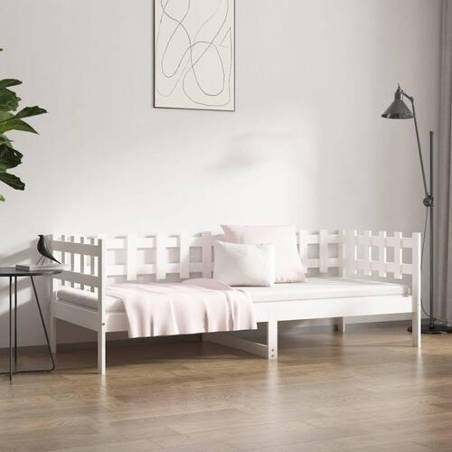 Daybed 80x200 cm massivt fyrretræ hvid
