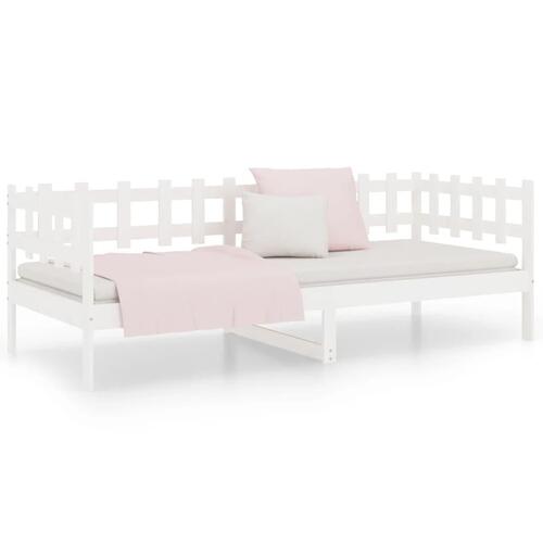 Daybed 80x200 cm massivt fyrretræ hvid