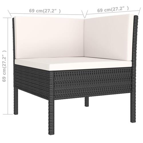 Loungesæt til haven 12 dele med hynder polyrattan sort