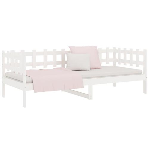 Daybed 80x200 cm massivt fyrretræ hvid