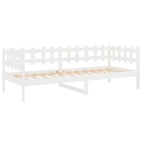 Daybed 80x200 cm massivt fyrretræ hvid