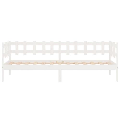 Daybed 80x200 cm massivt fyrretræ hvid