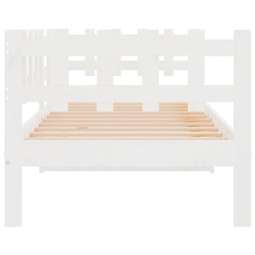 Daybed 80x200 cm massivt fyrretræ hvid