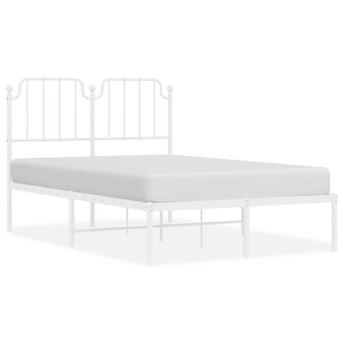 Sengeramme med sengegavl 120x200 cm metal hvid