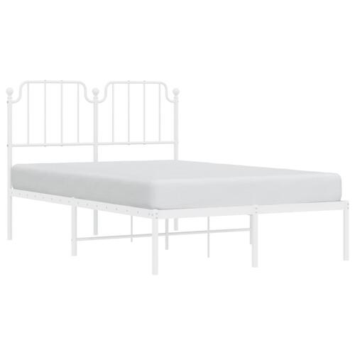 Sengeramme med sengegavl 120x200 cm metal hvid