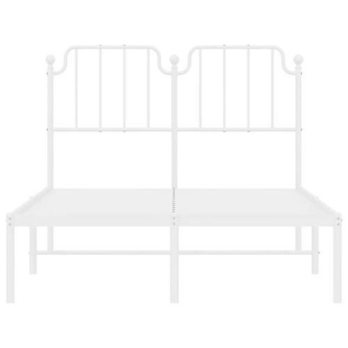 Sengeramme med sengegavl 120x200 cm metal hvid
