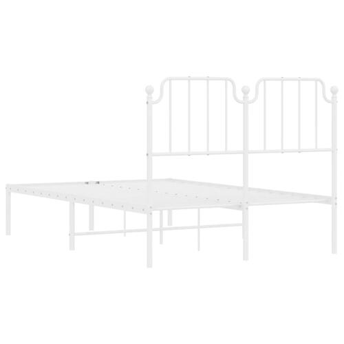 Sengeramme med sengegavl 120x200 cm metal hvid