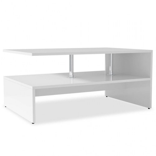 Sofabord 90 x 59 x 42 cm i konstrueret træ hvid