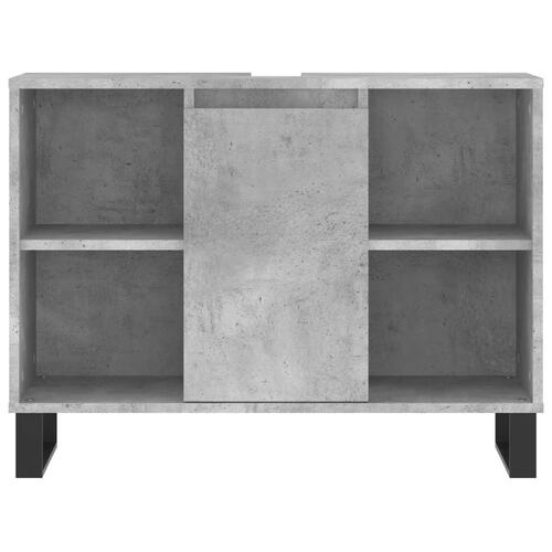 Badeværelsesskab 80x33x60 cm konstrueret træ betongrå