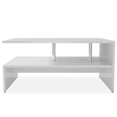 Sofabord 90 x 59 x 42 cm i konstrueret træ hvid