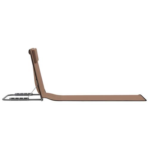 Foldbare strandmåtter 2 stk. stål og stof brun