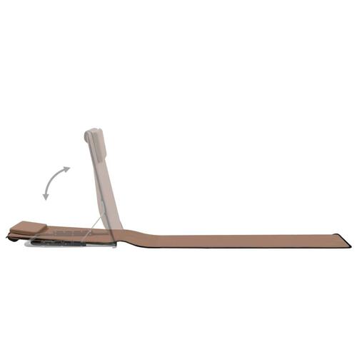 Foldbare strandmåtter 2 stk. stål og stof brun
