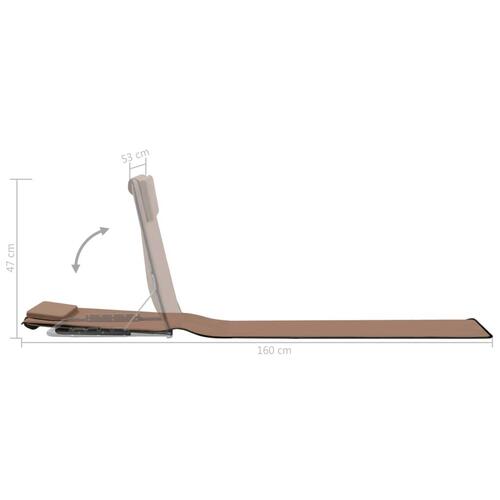 Foldbare strandmåtter 2 stk. stål og stof brun