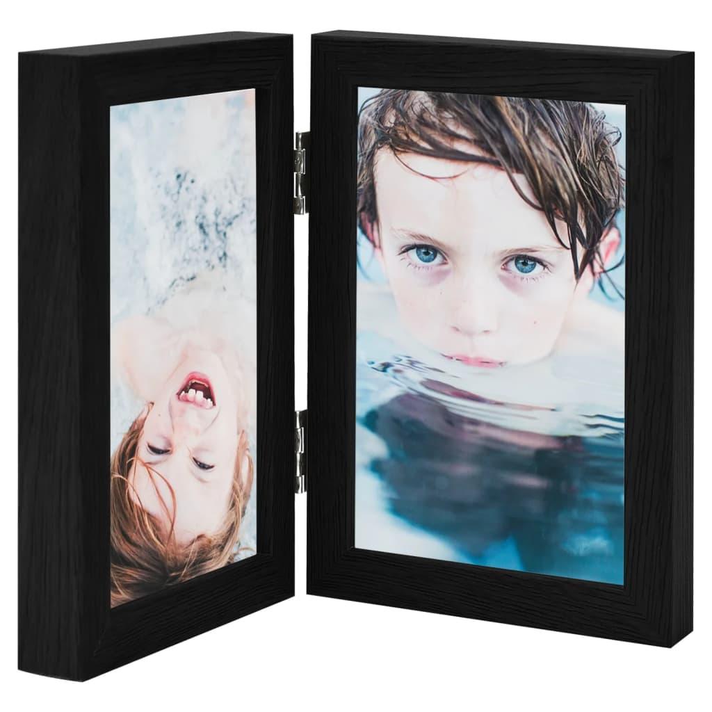 Folderamme til 2 billeder 2x(21x29,7 cm) sort