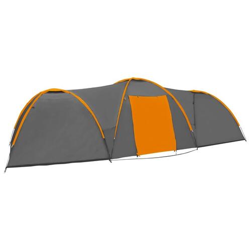 Iglotelt 650x240x190 cm 8 personer grå og orange