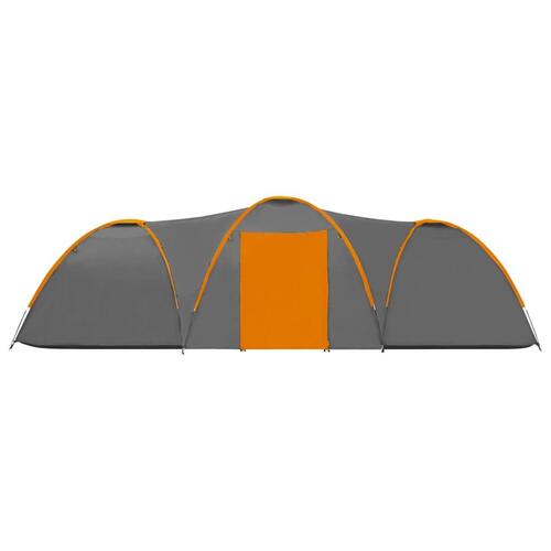 Iglotelt 650x240x190 cm 8 personer grå og orange
