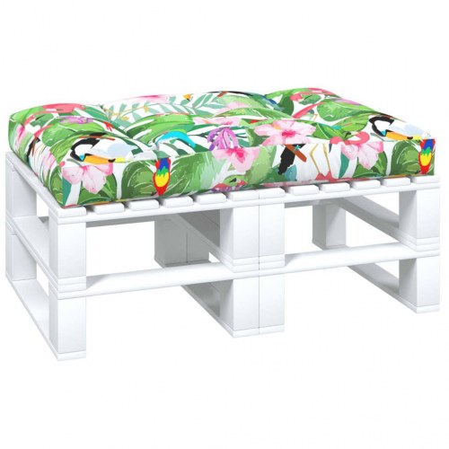 Pallehynde 120×80×12 cm - stof, flerfarvet tropisk print