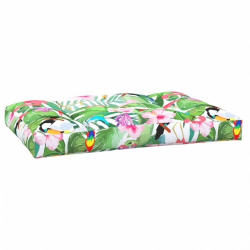 Pallehynde 120×80×12 cm - stof, flerfarvet tropisk print