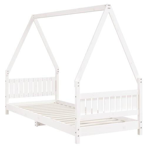 Sengeramme til juniorseng 80x200 cm massivt fyrretræ hvid