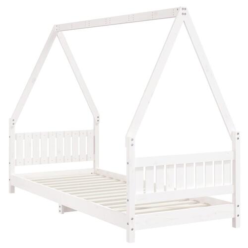 Sengeramme til juniorseng 80x200 cm massivt fyrretræ hvid