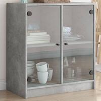 Skab med glaslåger 68x37x75,5 cm betongrå