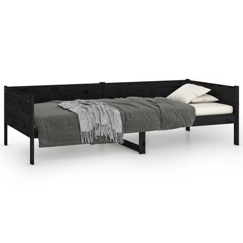 Daybed 80x200 cm massivt fyrretræ sort