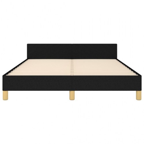 Sengeramme med sengegavl 140x200 cm - stof, sort