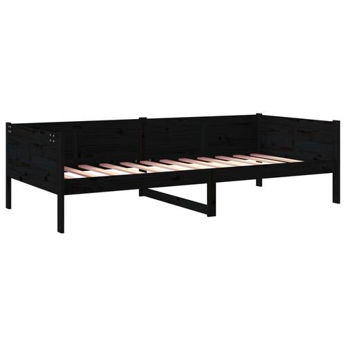 Daybed 80x200 cm massivt fyrretræ sort