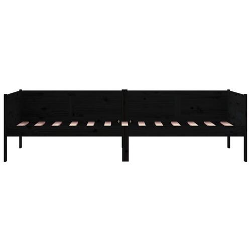 Daybed 80x200 cm massivt fyrretræ sort