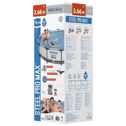 Steel Pro MAX swimmingpoolsæt 366x76 cm