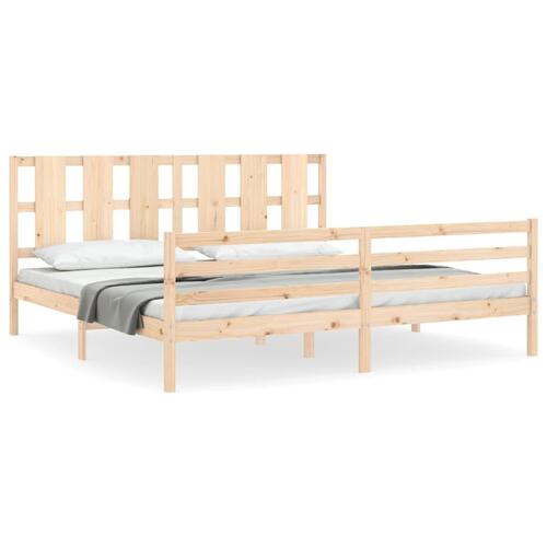 Sengeramme med sengegavl Super King Size massivt træ