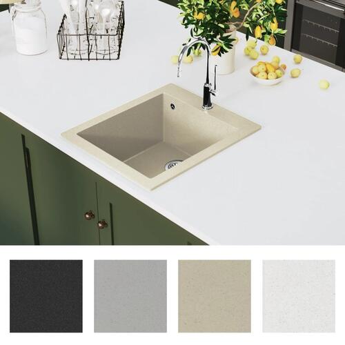 Køkkenvask granit enkelt vask beige