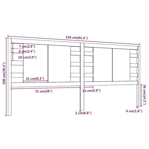 Sengegærde 156x4x100 cm massivt fyrretræ hvid