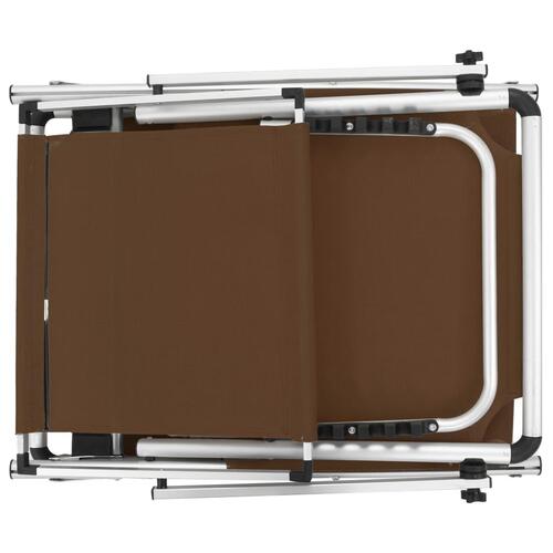 Foldbar liggestol med tag aluminium og textilene brun