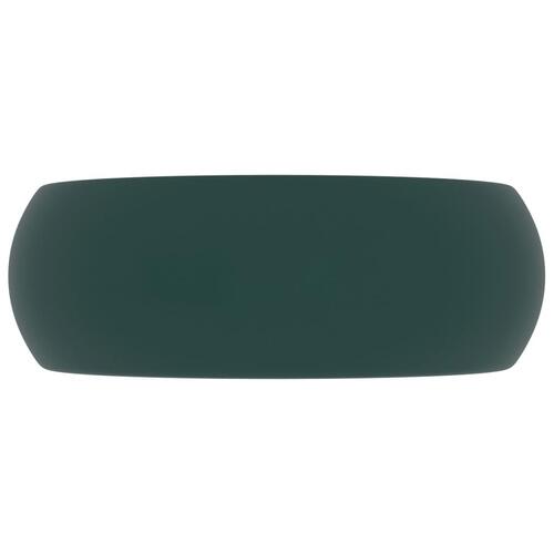 Luksuriøs håndvask 40x15 cm rund keramik mat mørkegrøn