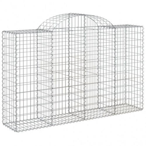 Buet gabionkurv 200 × 50 × 120/140 cm - galvaniseret jern