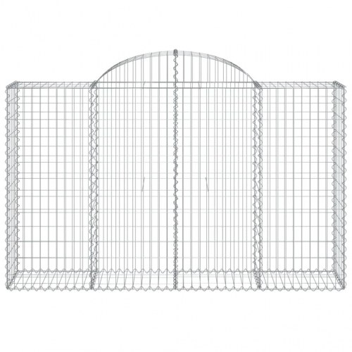 Buet gabionkurv 200 × 50 × 120/140 cm - galvaniseret jern