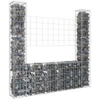 Gabionkurv med 2 stolper 140x20x150 cm U-facon jern
