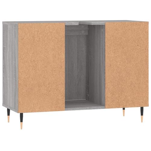 Badeværelsesskab 80x33x60 cm konstrueret træ grå sonoma-eg